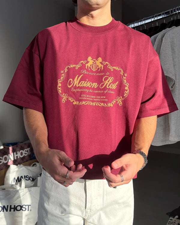 BIENVENUE BURGUNDY TEE