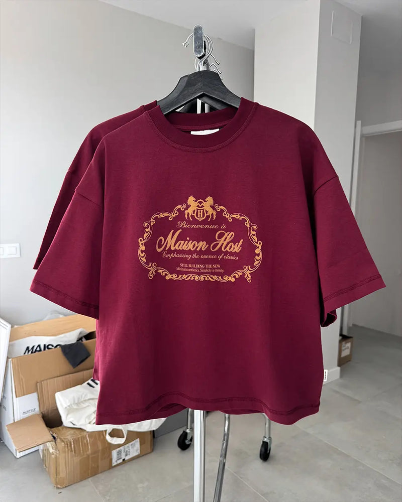 BIENVENUE BURGUNDY TEE