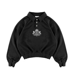 LUXE POLO CREWNECK BLACK