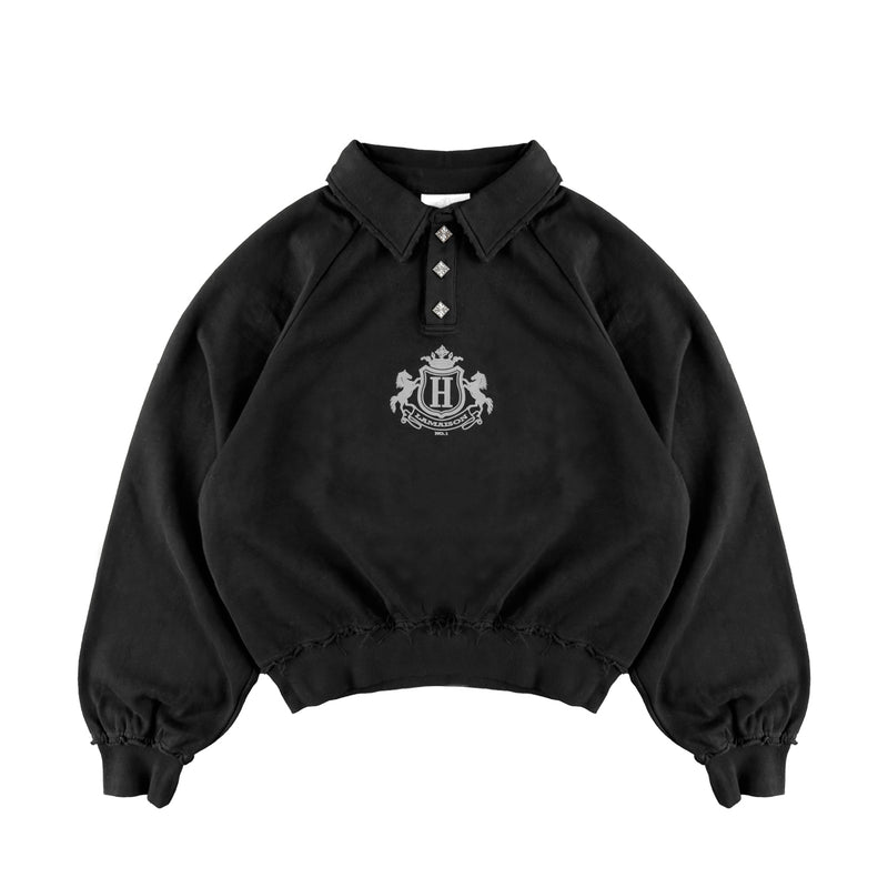 LUXE POLO CREWNECK BLACK