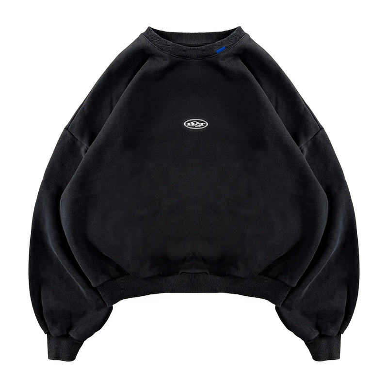 EMBOSS METAL LOGO CREWNECK BLACK