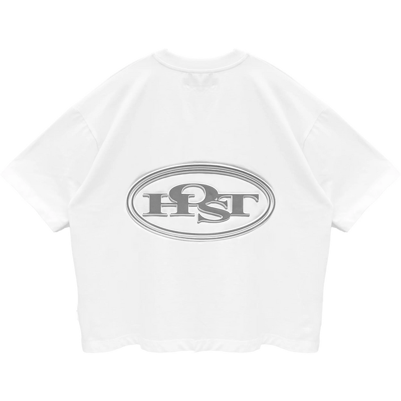 EMBOSS METALLIC LOGO TEE WHITE