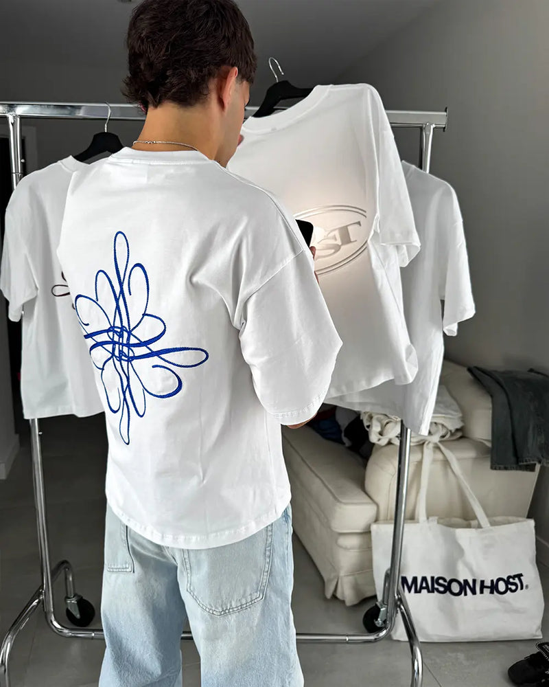 EMBOSS METALLIC LOGO TEE WHITE
