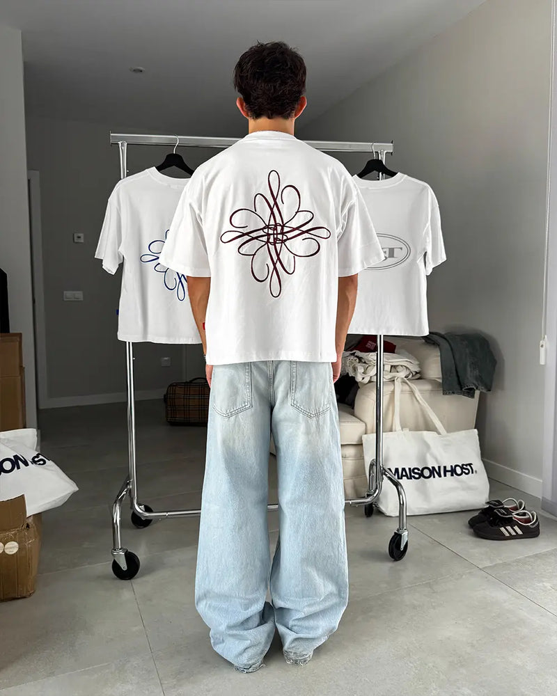 ICON BURGUNDY FLOWER TEE