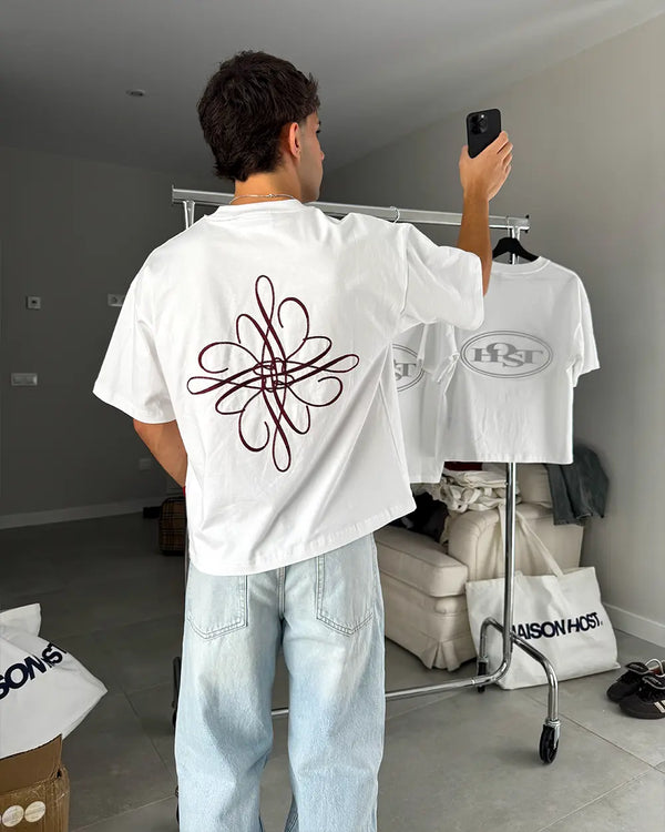 ICON BURGUNDY FLOWER TEE