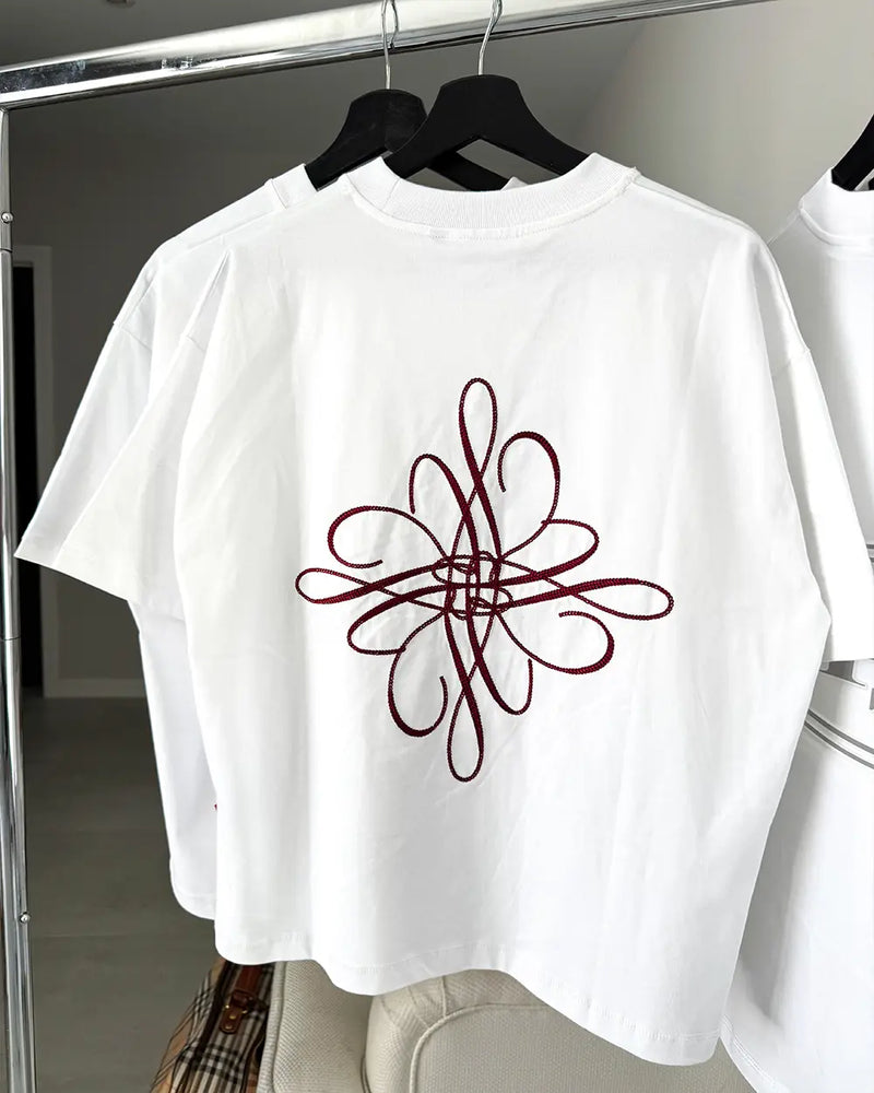 ICON BURGUNDY FLOWER TEE