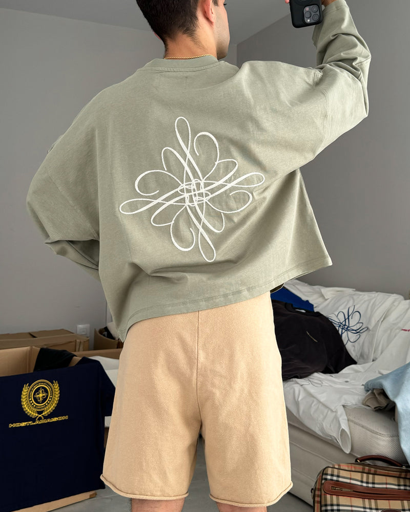 GREEN FLOWER CREWNECK